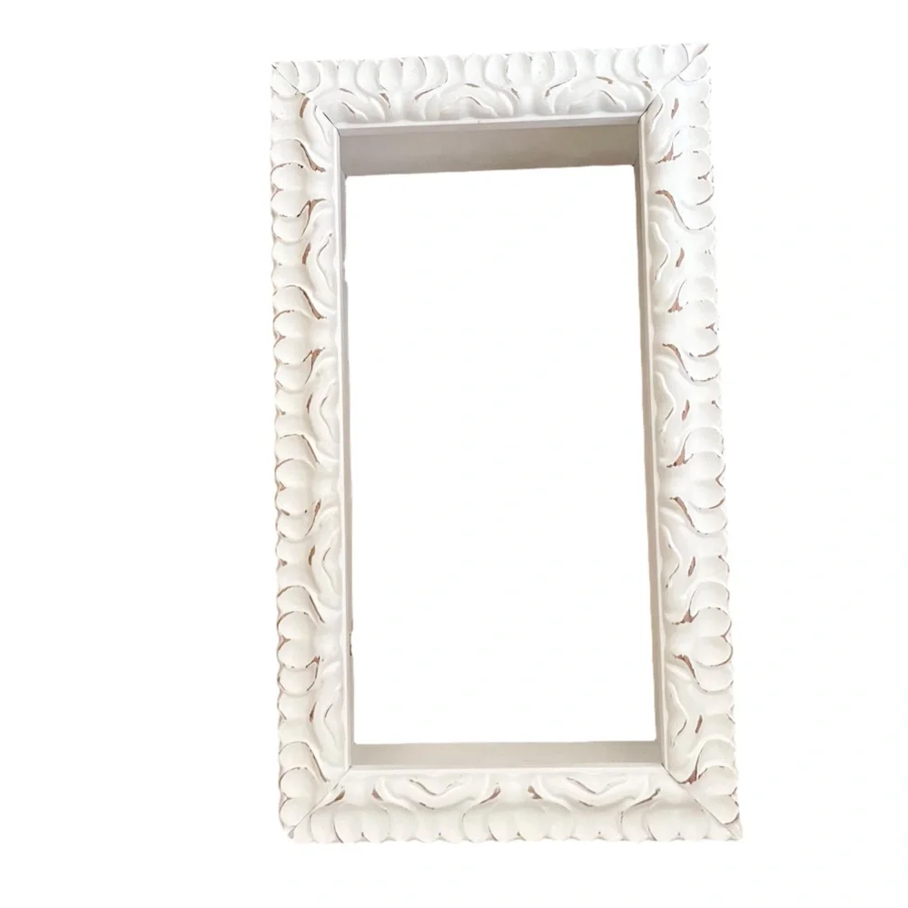 Hobby Lobby White Distressed Ornate Wood Composite Box Wall Frame Shelf - Picture 4 of 16